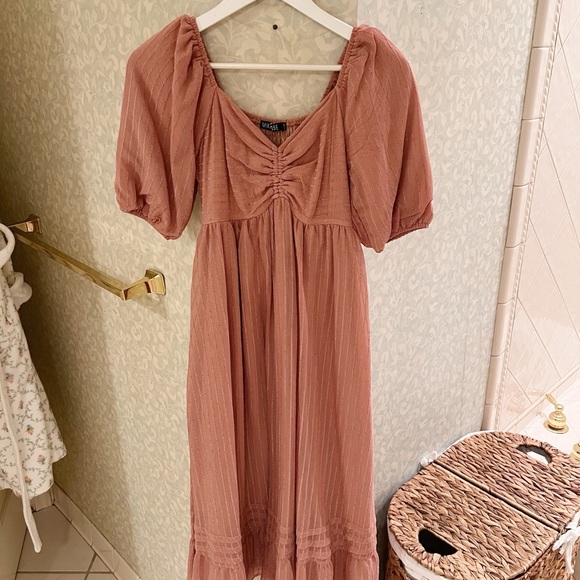 Worth Collective Bronte Midi Dress in Pink Sand Small NWT - Bump Friendly - Picture 7 of 8